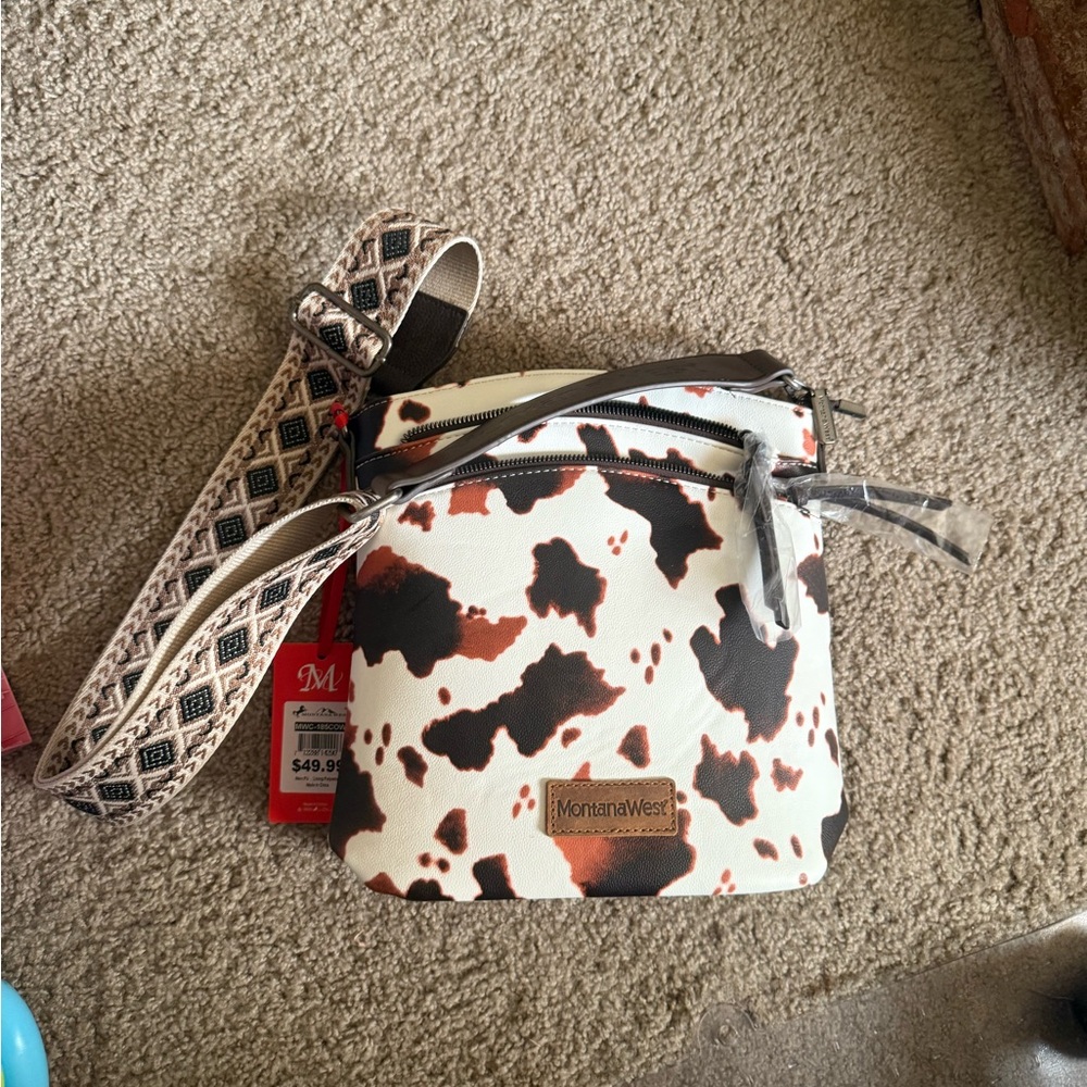 Montana West White and Brown Crossbody Bag with Western Flair